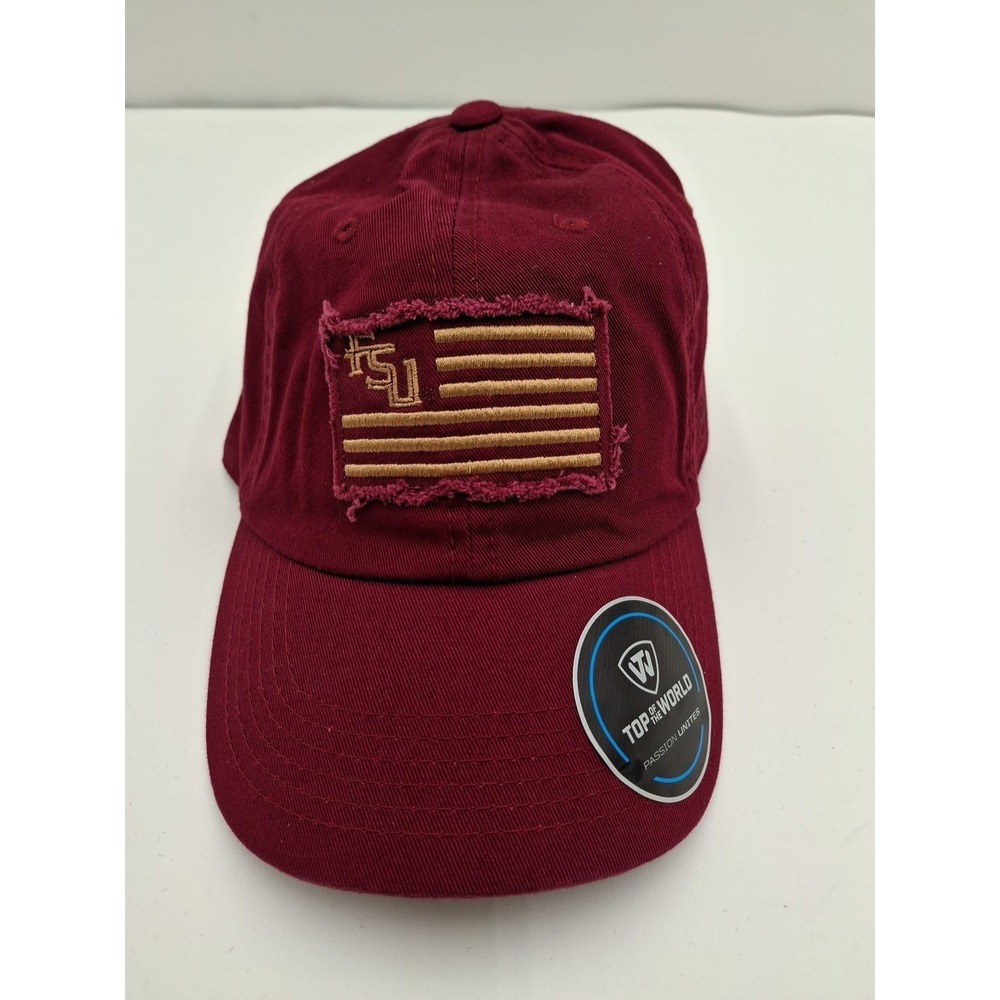 Florida State Seminoles TOW Garnet Flag 4 Crew Adjustable Relax Hat, New